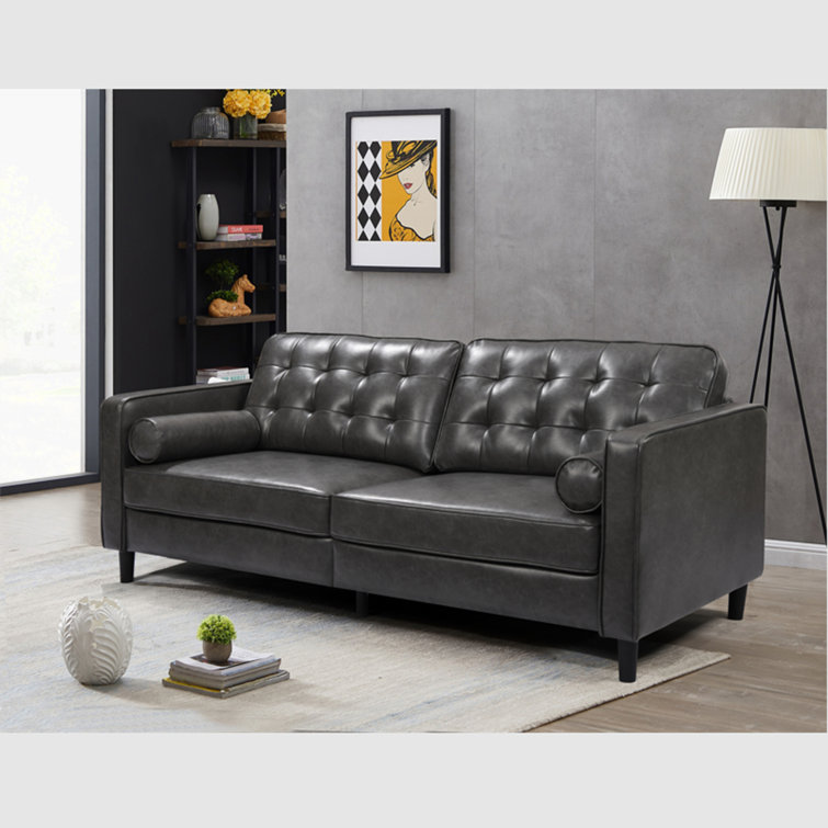 Latitude Run® Johnathen 85'' Vegan Leather Sofa Wayfair